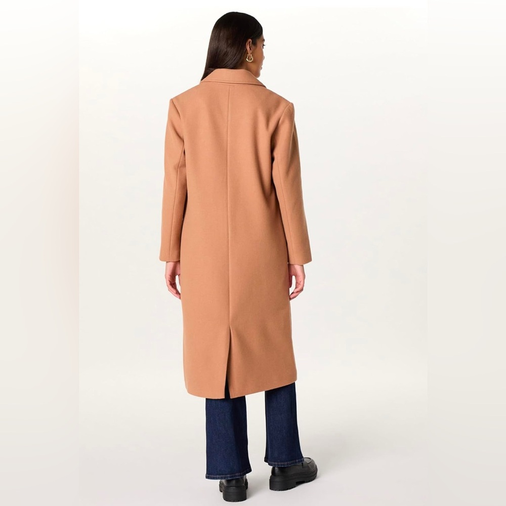 The Drop Women's Liam Loose Overcoat Camel Long Coat - Picture 2 of 9